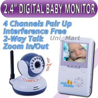 Wireless Digital Baby Monitor IR Video Talk Camera Pairing 