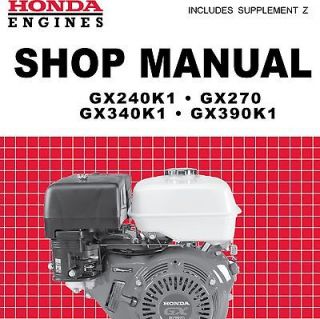 Honda GX240 GX270 GX340 GX390 Engine Service Repair Manual 61ZH910E5