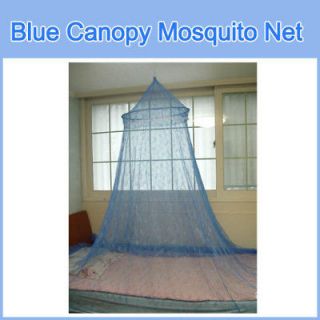 Newly listed Blue Color Canopy Mosquito net Hoop Lace Bed Insect Bug 