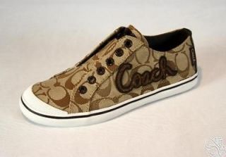 COACH Keeley Signature C Logo Khaki Slip On Loafer Sneakers Shoes 