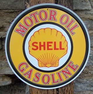 Vintage Style Shell Oil Gas Filling Station Pump Sign Ad Retro 