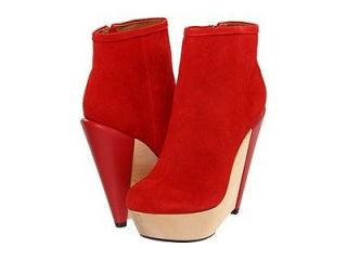 Kelsi Dagger Acalia Womens Red Bootie Suede Wedge Boots in Assorted 