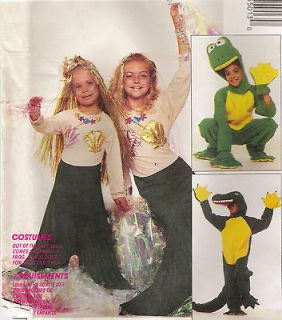 Alligator Frog Mermaid Kids Halloween Costumes Sewing Pattern McCalls 