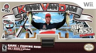 New Kevin VanDams Big Bass Challenge Game & Fishing Rod Nintendo Wii