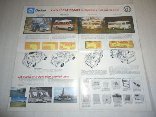   1972 TEC DODGE MOTOR HOME CONVERSION VAN RV/CAMPER BROCHURE/CATAL​OG