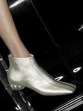 CHANEL Runway Silver Patent Leather Mermaid Ankle Booties Boots 