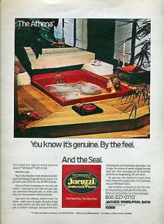 1982 AD for Jacuzzi Whirlpool Bath The Athena Woman in Tub Color 
