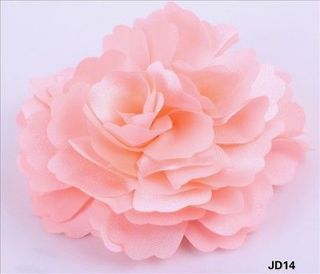1pc pink Stain Silk Peony Wedding party Corsage Hair Clip Brooch 