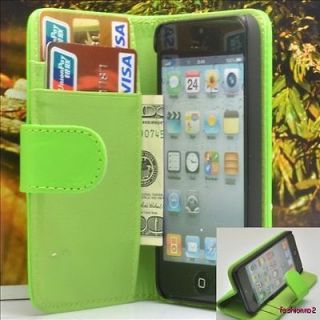   Wallet Flip Hard Case For Ipod Touch 5th gen generation Green ALW