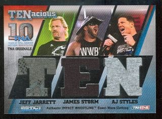 TNA JEFF JARRETT JAMES STORM AJ STYLES TRIPLE EVENT WORN CLOTHING 