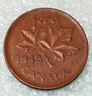 1943 canada canadian penny 1 one cent small cent coin