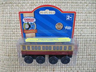 EXPRESS COACHES (2) Thomas the Tank Engine Wooden Engine BNIP Fast 