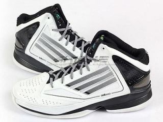 Adidas Adizero Ghost 2 White/Black/Me​tallic Silver Basketball Shoes 