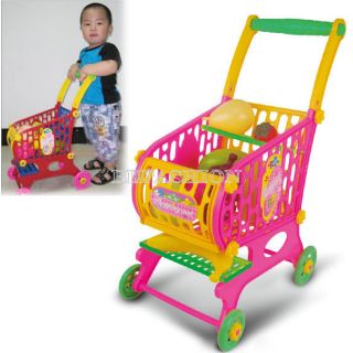 Kid Children Pretend play Toy Plastic Trolley Shopping Cart 10 Kind of 