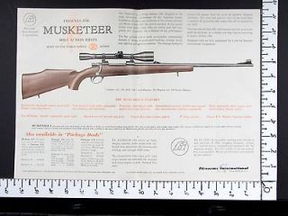 1963 FIREARMS INTERNATIONAL Musketeer Bolt Act Hunting Rifle magazine 