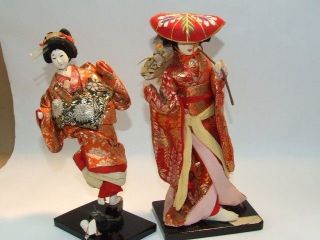 Vintage 9 1/2 inch Japanese Nishi Dolls ~