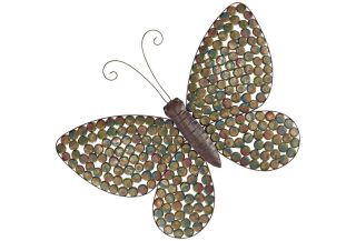 NEW 31H x 24W BUTTERFLY WALL ART MADE OF PRESSED METAL+PAINTED 