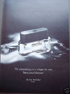 original vintage 1980 Ad Jean Patou Pour Homme Cologne for men