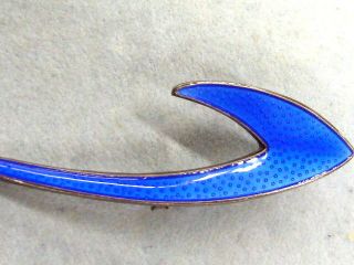 NORWEGIAN/NORW​AY KARL A RASMUSSEN 925 s/enamel blue modernist pin