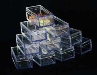 rectangle clear acrylic gem boxes 10 qty 