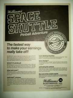 1984 Williams SPACE SHUTTLE Pinball Trade Show Leaflet