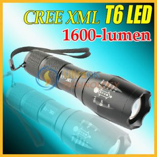 UltraFire Bright Zoomable Lens CREE XM L T6 LED 1600lm 5Mode 