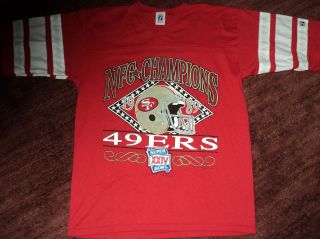 RARE NEW VINTAGE 1989 San Francisco 49ers NFC Champions 50/50 Jersey T 
