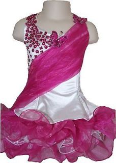 CUSTOM MADE PAGEANT DRESS HIGH GLITZ SIZE 6 mon 5 Including Crystals 