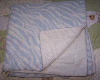 kyle and deena blue plush zebra baby boy blanket time