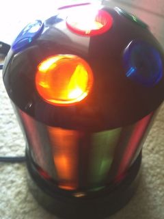 SPINNING RED/ORANGE/BLUE/GREEN LIGHT NIGHT PARTY LAMP WALL PLUG SWITCH 