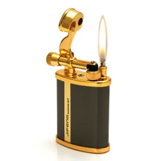 JIFENG antique style Lift Arm oil flint lighter black & gold HANDMADE 