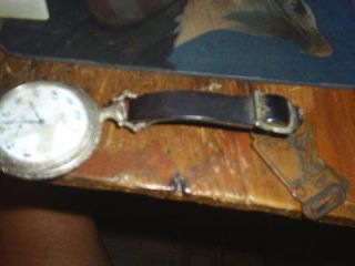 Vulcain incabloc pocket watch/strap/17 jewells/cat machine emblem 