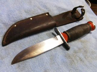 Vintage Schrade Waldon New York U.S.A. Hunting/Bowie Knife & sheath 