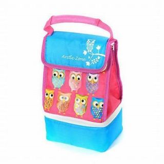   Pink Owl Soft Lunch Box Insulated Bag 2 Compartment Hooter Lunchbox