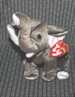 TY Beanie Baby Trumpet Elephant Retired Plush Toy MWMT