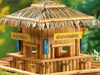Beach Combers Bungalow Tiki Hut Pool Bar Bamboo Lounge Model Bird 