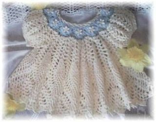 017 DAINTY DOILY Baby Dress Crochet Pattern by REBECCA LEIGH  6/9 