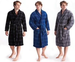 mens dressing gown robe nightwear fleece supersoft christmas present 