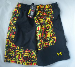 Under Armour Rasta Lacrosse Shorts Loose Fit Pockets Heat Gear New$40 