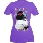 Bride Of Frankenstein Girls t shirt medium NWT Neon Purple cotton tee 