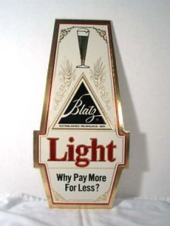 Vintage Embossed Blatz Light Beer Sign NEW MINT