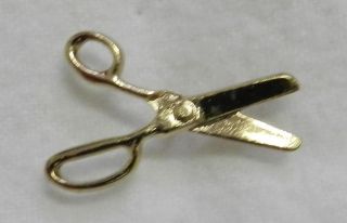   Gold Tone Scissors Beautician Barber Lapel Collar Pin Tie Tac New