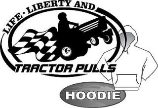 Lawn Tractor Pulling Gardner Tractor Hooded Sweatshirt Life Liberty 