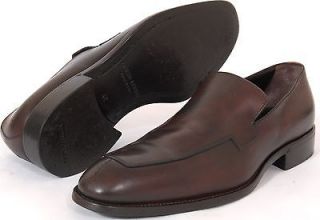 Authentic Giorgio Armani Brown Leather Loafers Shoes Men 9 D US Made 