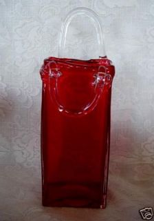 Large Ruby Red Hand Blown Art Glass Wall Pocket / Vase