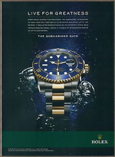 Print Ad   Rolex Watches 2011 magazine advertisement, Submariner Date
