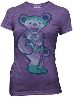 Grateful Dead Tie Dye Bear Rock N Roll Womens Fitted Medium T Shirt