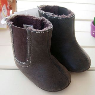   Boy H&M Suede Warm Winter Brown Boots 3 6 6 9 month Prewalker Shoes