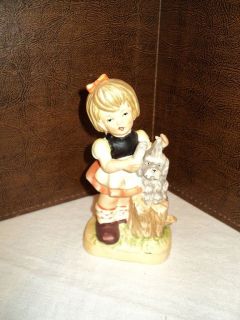 1950 s lefton girl with dog with paper stamp japan