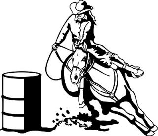 barrel racing decal rodeo window sticker 00 wr 6 time